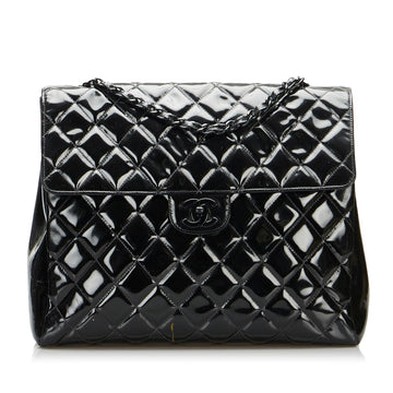 Top Quality Chanel So Black Matelasse Patent Leather Single Flap Bag (SHG-XAF9hI)