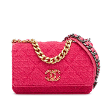 Top Quality Chanel Tweed 19 Wallet On Chain (SHG-foUaPL)