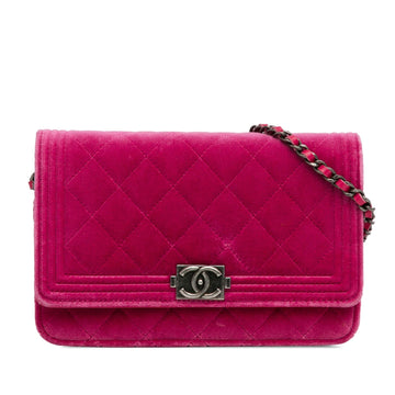 Top Quality Chanel Velvet Boy Wallet On Chain (SHG-p9WVfn)
