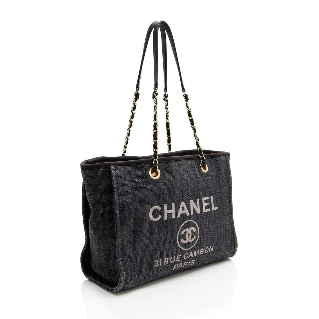 Top Quality Chanel Woven Straw Deauville Small Tote (SHF-w0hRel)