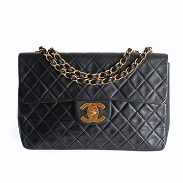 Top Quality Chanel borsa a tracolla Dekamatrasse 34 Maxi in pelle nera
