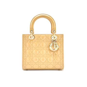 Top quality Dior Beige Patent Leather Medium Lady Top quality Dior Tote Bag