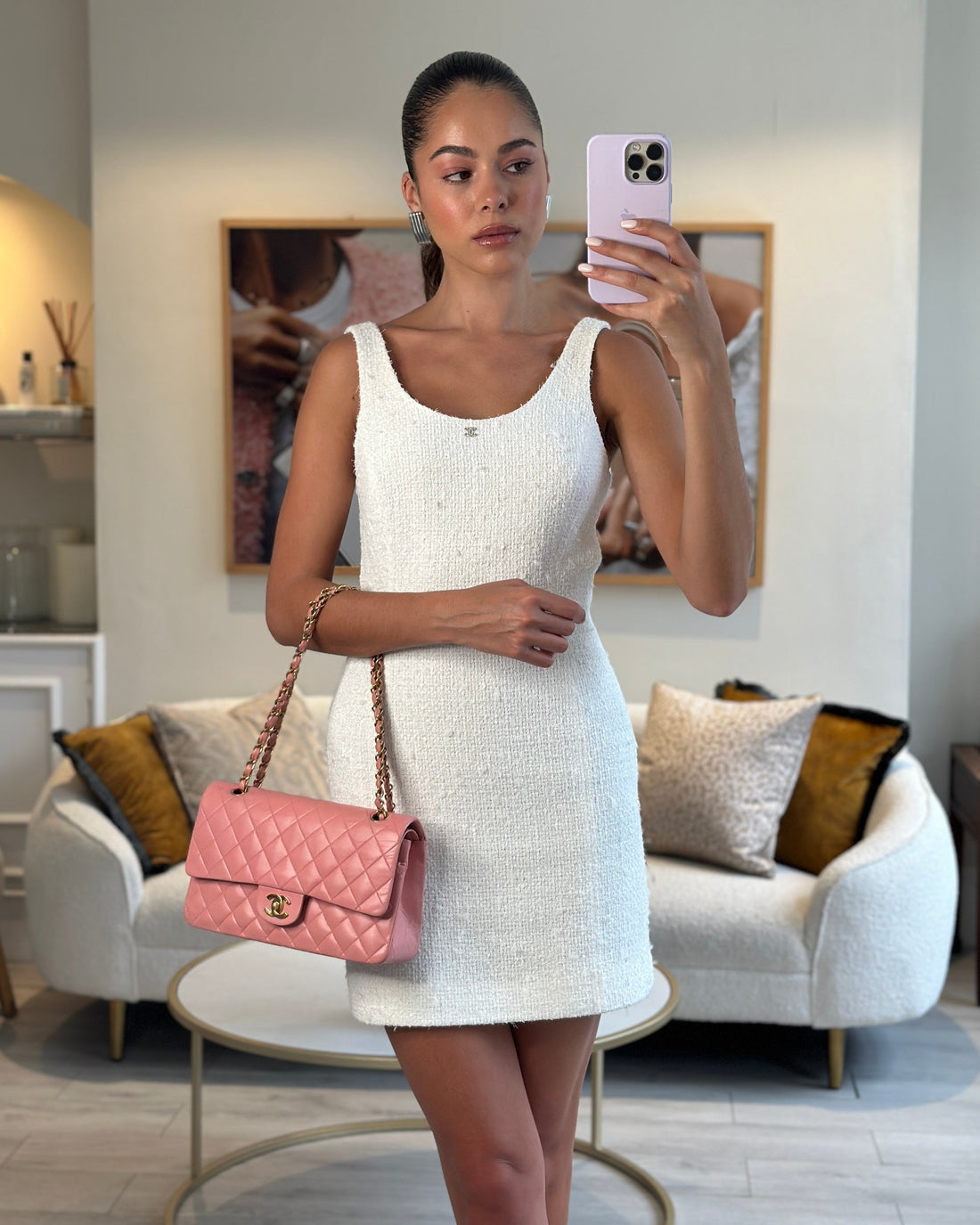 Top Quality Chanel Baby Pink  Medium Classic Double Flap Bag Lambskin Leather 24K Gold Hardware
