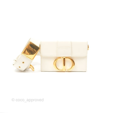 Christian Dior 30 Montaigne Box Bag White Calfskin