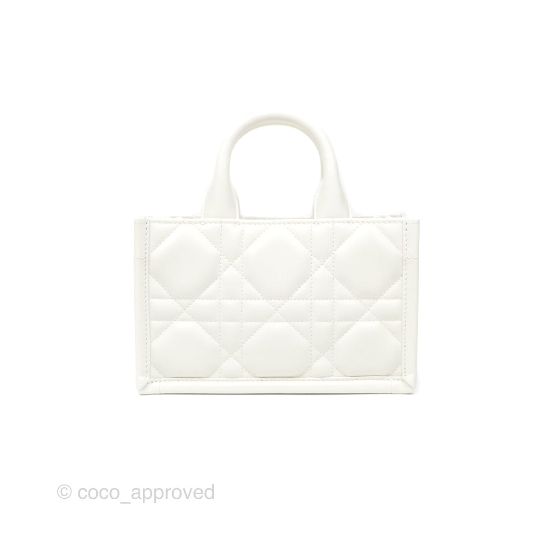 Christian Dior Mini Dior Book Tote Latte Macrocannage Calfskin Gold Hardware