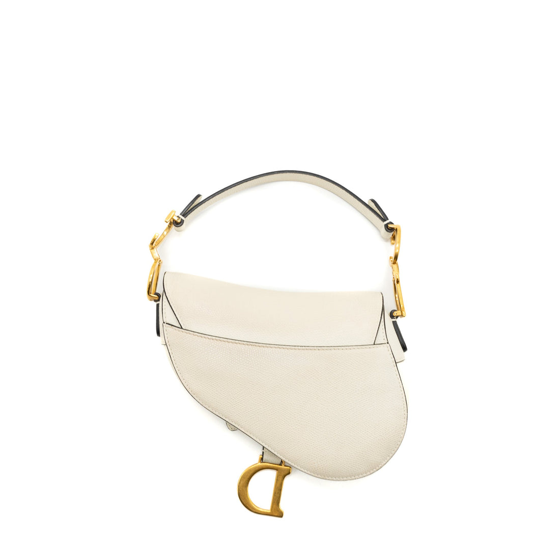 Top quality Dior Mini Saddle Bag Calfskin White Brushed