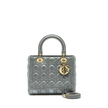 Top quality Dior Medium Lady Top quality Dior Lambskin Silver