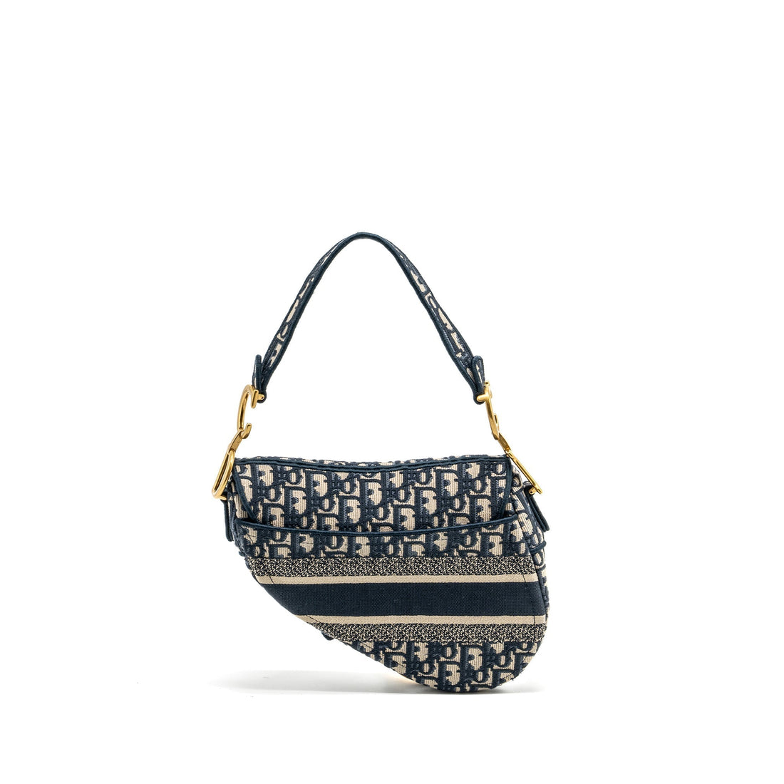 Top quality Dior medium saddle Blue Oblique Embroidery