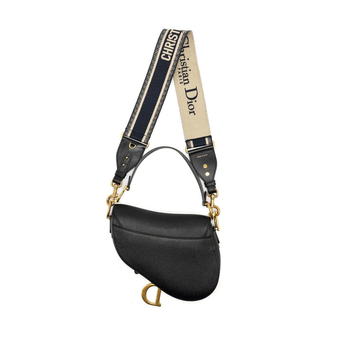 Top quality Dior Medium saddle bag calfskin black