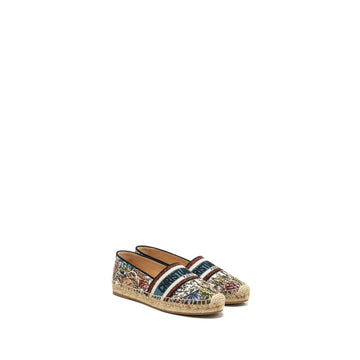 Top quality Dior Size 37.5 Flora and Animal Embroidered Granville Espadrille Fabric Multicolour