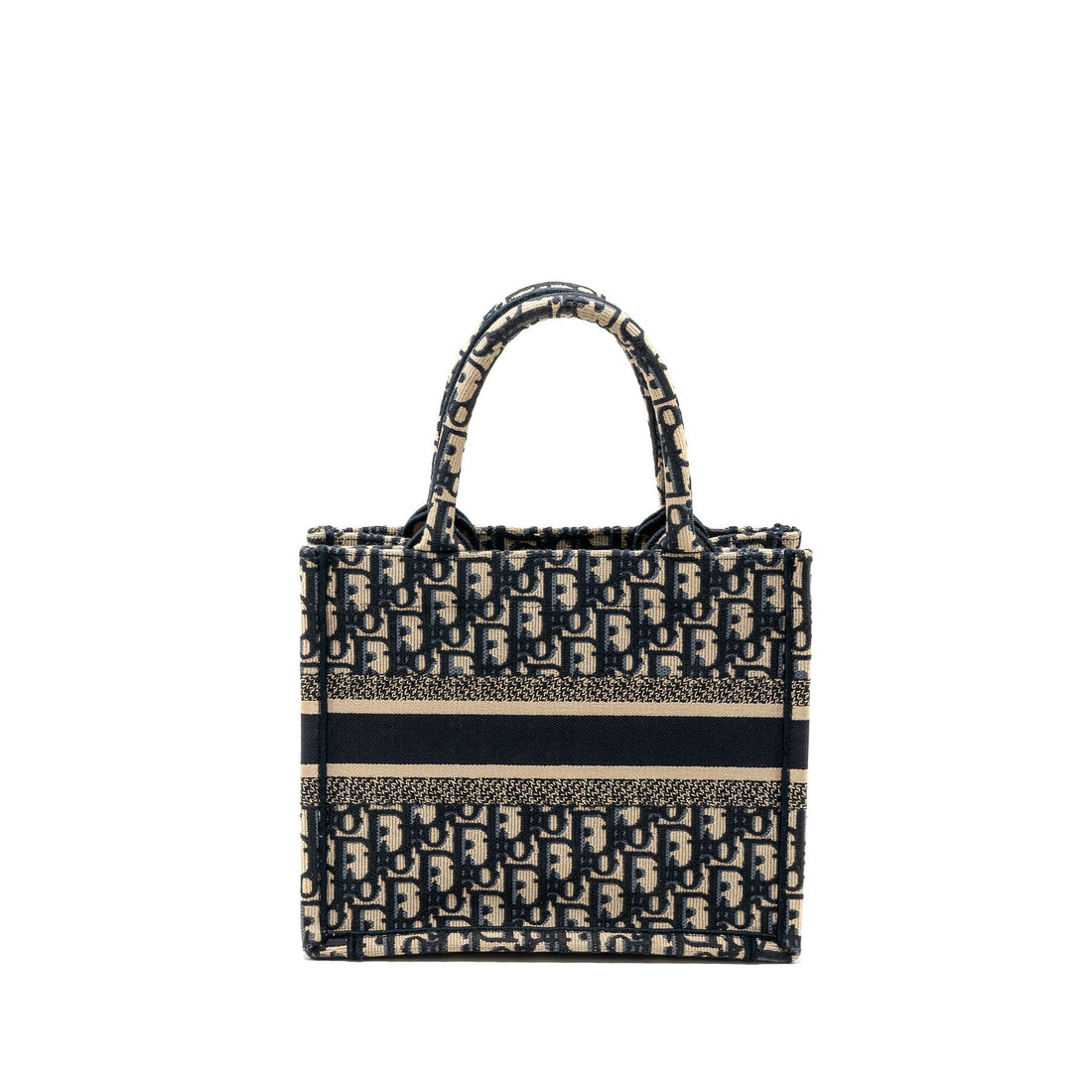 Top quality Dior small book tote blue oblique jacquard embroidery