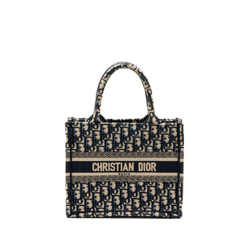 Top quality Dior small book tote blue oblique jacquard embroidery