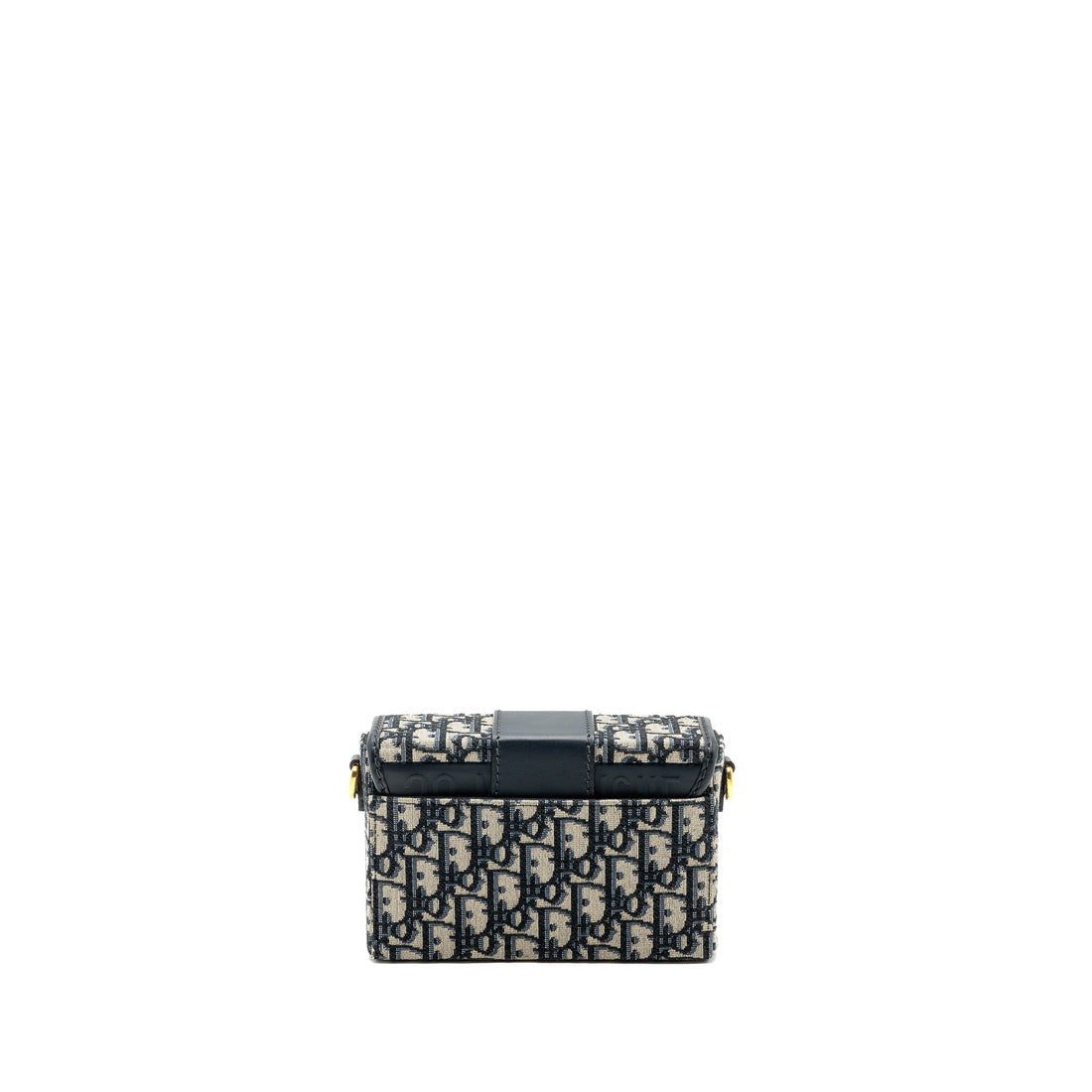 Top quality Dior mini 30 Montaigne box bag canvas / calfskin blue oblique jacquard
