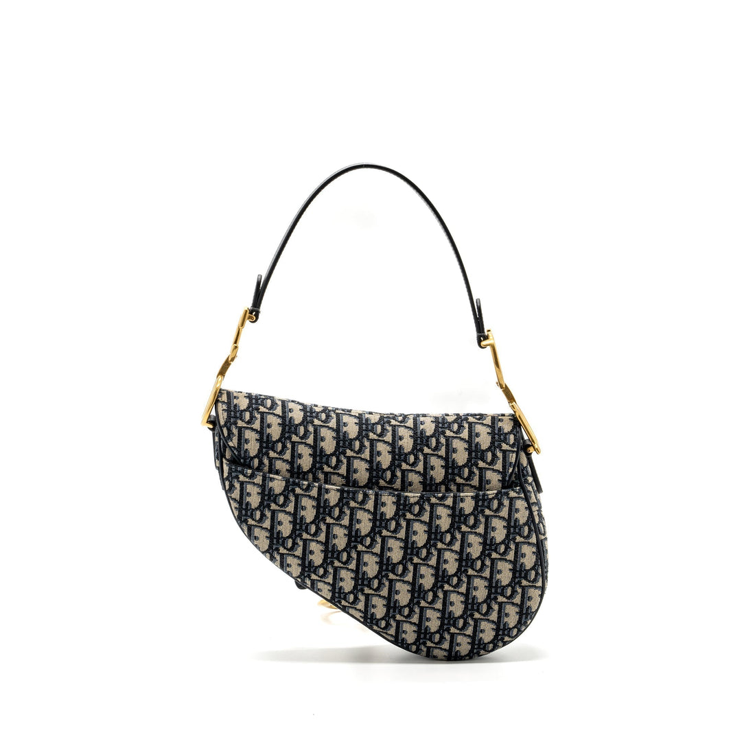 Top quality Dior Medium Saddle Bag Blue Oblique Jacquard Canvas