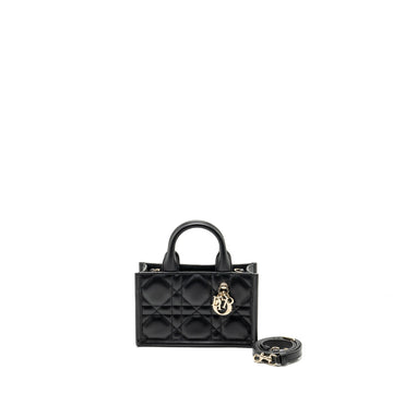 Top quality Dior Top quality Dioramour Mini Top quality Dior Book Tote Macrocannage Calfksin Black