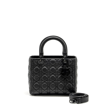 Top quality Dior Medium Lady Top quality Dior Ultramatte Cannage Calfskin So Black