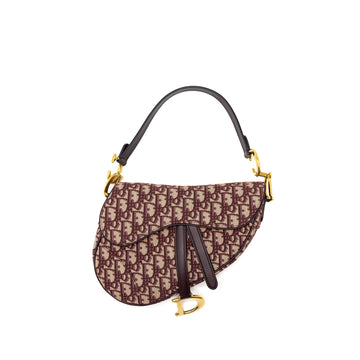 Top quality Dior Saddle Bag Red Oblique Embroidery