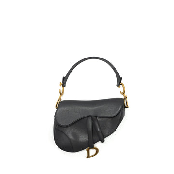 Top quality Dior Medium Saddle Bag GoatSkin Dark Grey