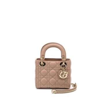 Top quality Dior Mini Lady Top quality Dior Cannage Lambskin Blush