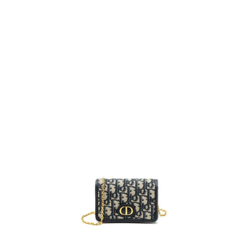 Top quality Dior 30 Montaigne Pouch with Chain Canvas Blue Oblique