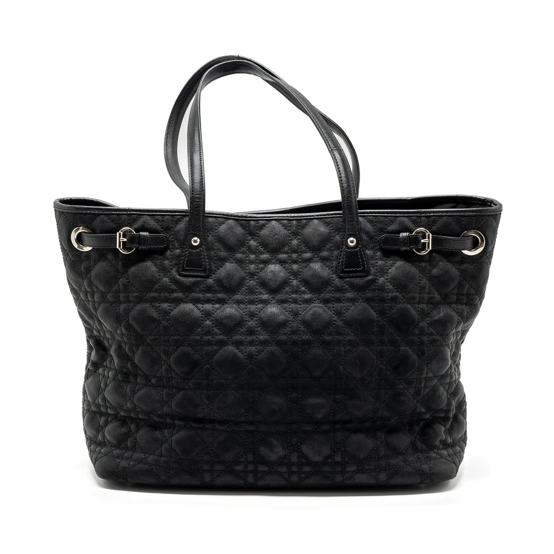 Top quality Dior Shopping Tote Bag Fabric/Leather Black