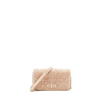 Top quality Dior Caro Pouch Canvas Light Pink with pink hardware