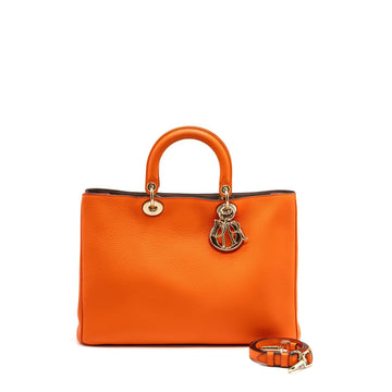 Top quality Dior large Top quality Diorissimo tote bag calfskin multicolor orange / brown