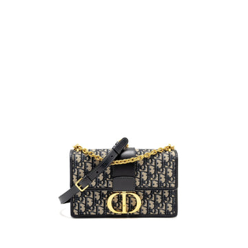 Top quality Dior 30 Montaigne Chain Bag Oblique Jacquard Blue