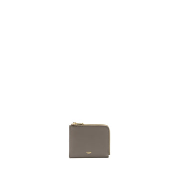 Celine Zipped Purse with removable card holder calfskin / lambskin grey / light blue GHW