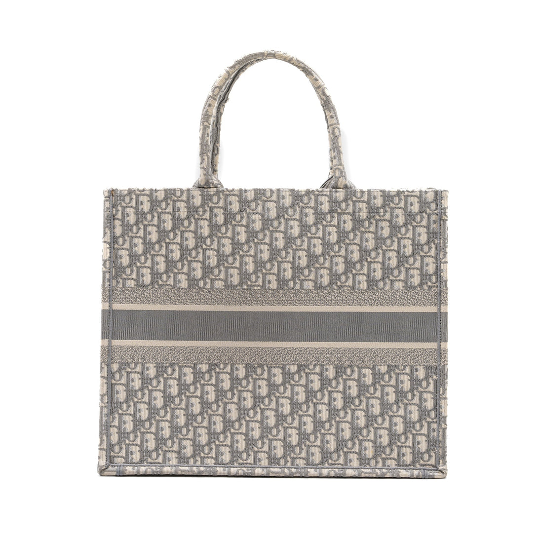 Top quality Dior large book tote Top quality Dior Oblique Embroidery Ecru/ Grey