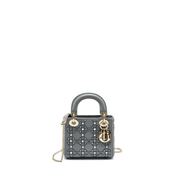 Top quality Dior Mini Lady Top quality Dior Limited Edition Lambskin Grey