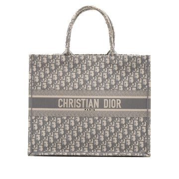 Top quality Dior large book tote Top quality Dior Oblique Embroidery Ecru/ Grey