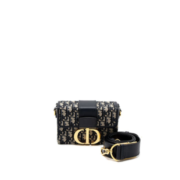 Top quality Dior 30 Montaigne Box Bag Blue Top quality Dior Oblique Jacquard