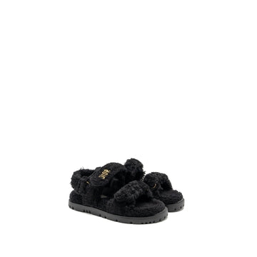 Top quality Dior Size 37 Top quality Dioract Sandal Shearling/Sheepskin Black
