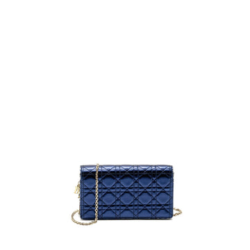Top quality Dior Lady Top quality Dior Pouch Cannage Wallet On Chain Lambskin Blue