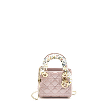 Top quality Dior Mini Lady Top quality Dior Lambskin Lotus Pink