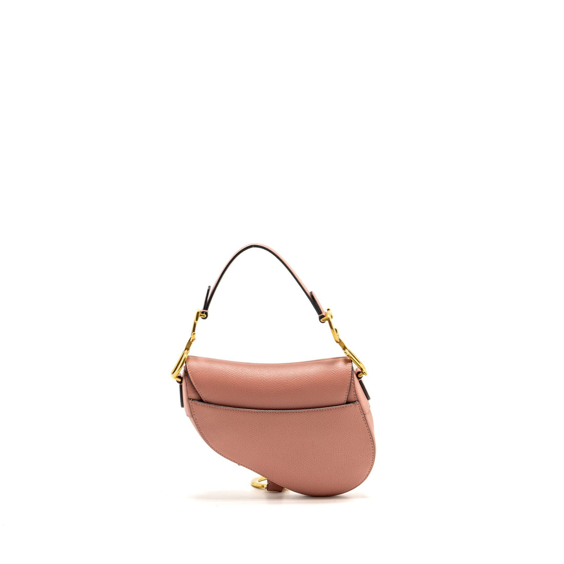 Top quality Dior Mini Saddle Bag Grained Calfskin Pink