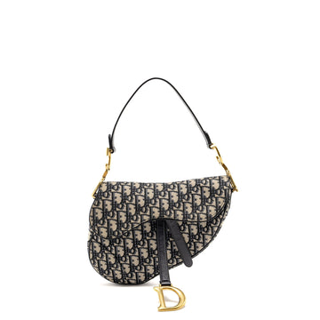 Top quality Dior Medium Saddle Bag Blue Oblique Canvas