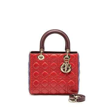 Top quality Dior Medium Lady Top quality Dior Bag Lambskin Red/Multicolour