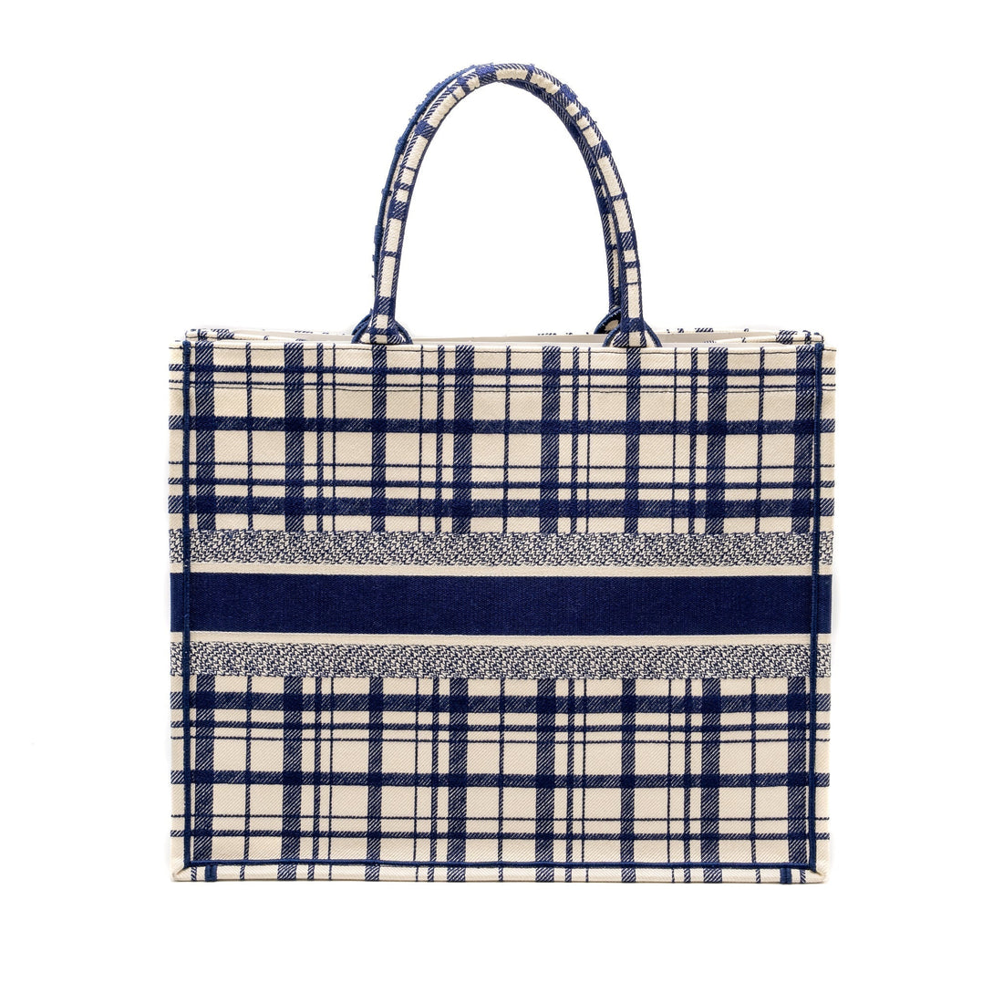Top quality Dior Large Book Tote Linen Blue Canvas