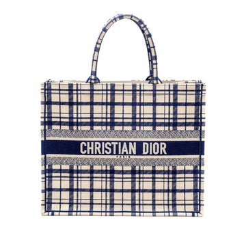 Top quality Dior Large Book Tote Linen Blue Canvas