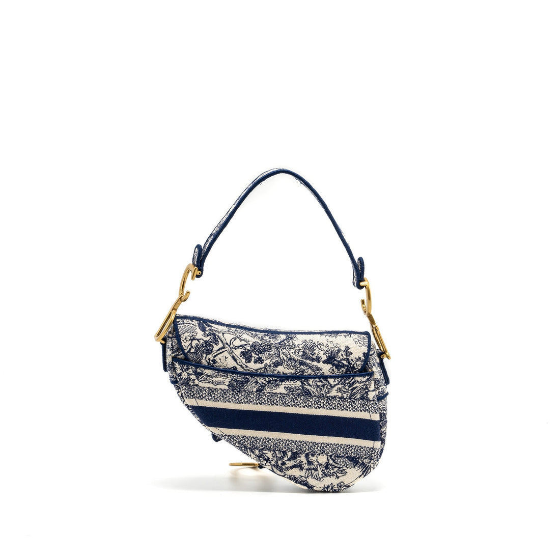 Top quality Dior Medium Saddle Bag Toile De Jouy Blue
