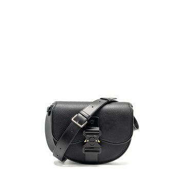 Top quality Dior Large Gallop Bag With Strap Grained Smooth Calfskin Black Silver/Gold Hardware