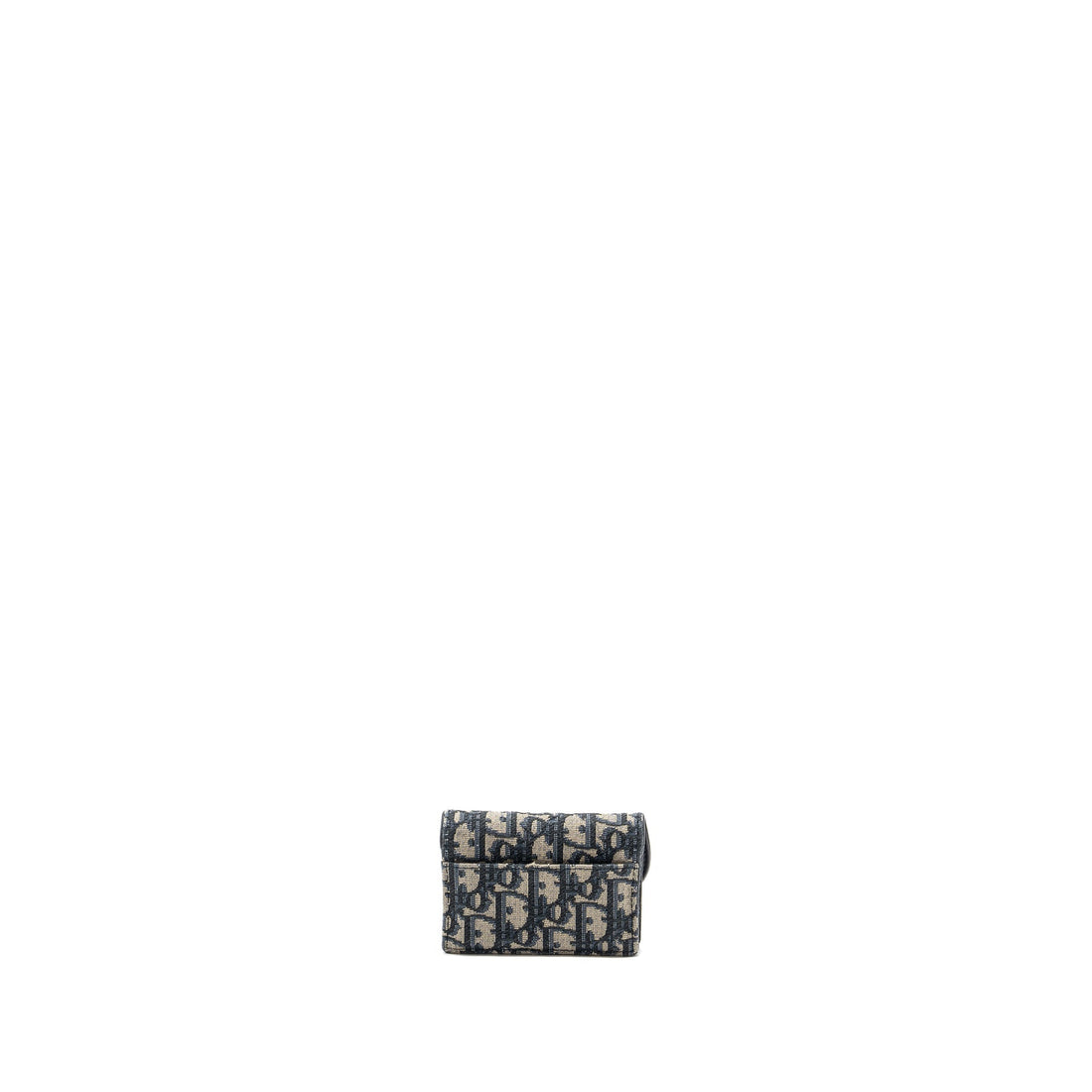 Top quality Dior Saddle Flap Card Holder Oblique Canvas blue
