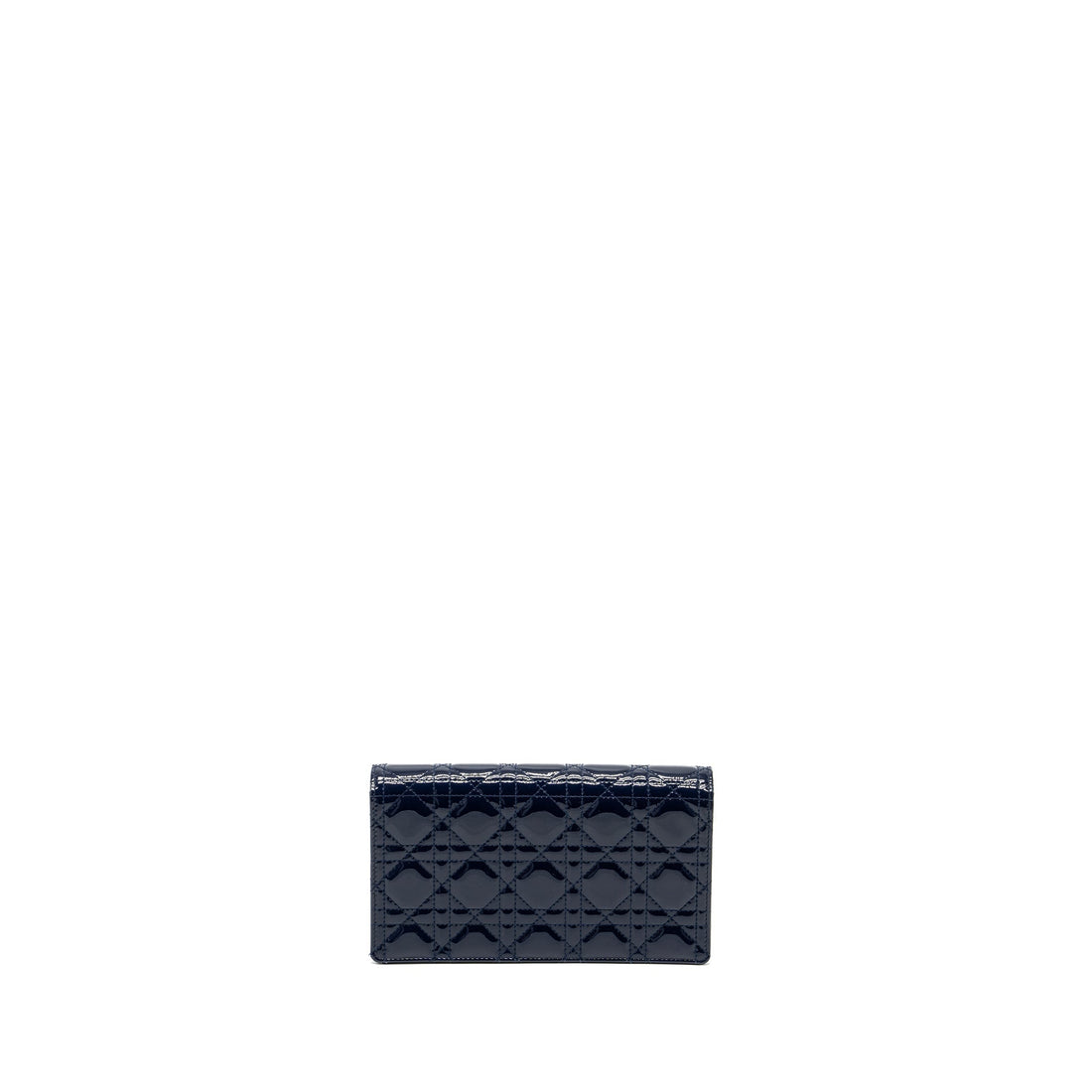 Top quality Dior Lady Top quality Dior Pouch with Chain patent dark blue