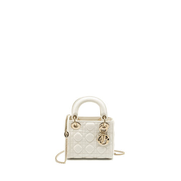 Top quality Dior Mini Lady Top quality Dior Lambskin White
