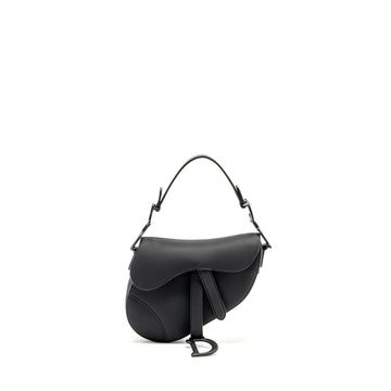Top quality Dior Mini Saddle Bag Calfskin so black