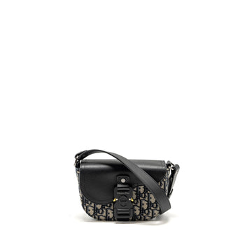 Top quality Dior Homme Mini Saddle Messenger Bag with Flap Oblique Jacquard/Grained Calfskin Multicolour Hardware