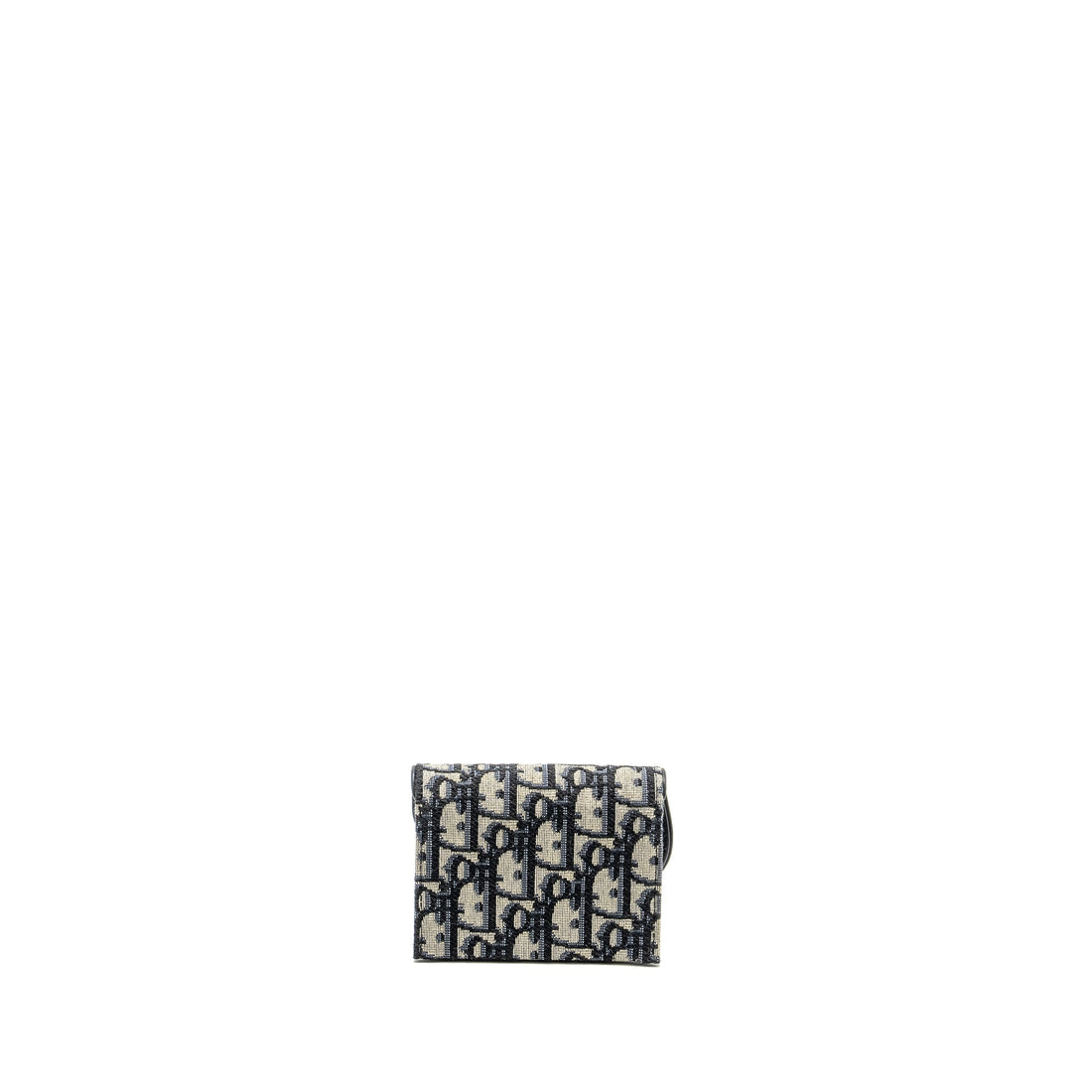 Top quality Dior Saddle Jasmine Gusset Card Holder Top quality Dior Oblique Jacquard Blue