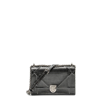Top quality Dior medium Top quality Diorama calfskin metallic silver